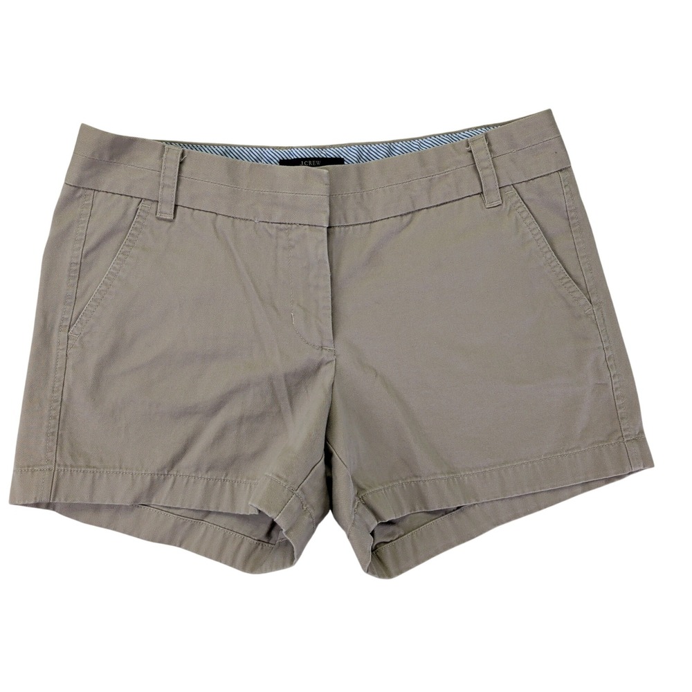 J.Crew Womens Chino Shorts Khaki Tan Cotton Mid Rise Size 6 Style 82043